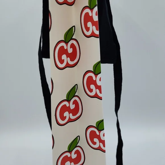 GUCCI Apple Print Gift Bag | Rare GG Apple Logo Shopping Packaging Collector - Picture 5 of 10